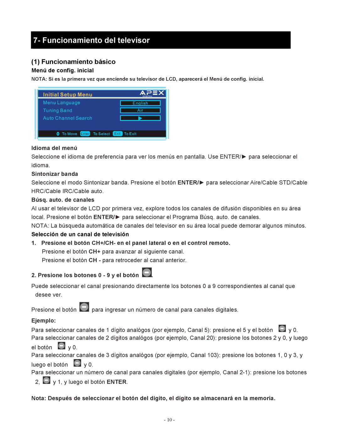 Apex Digital LD1919 operating instructions Funcionamiento básico 