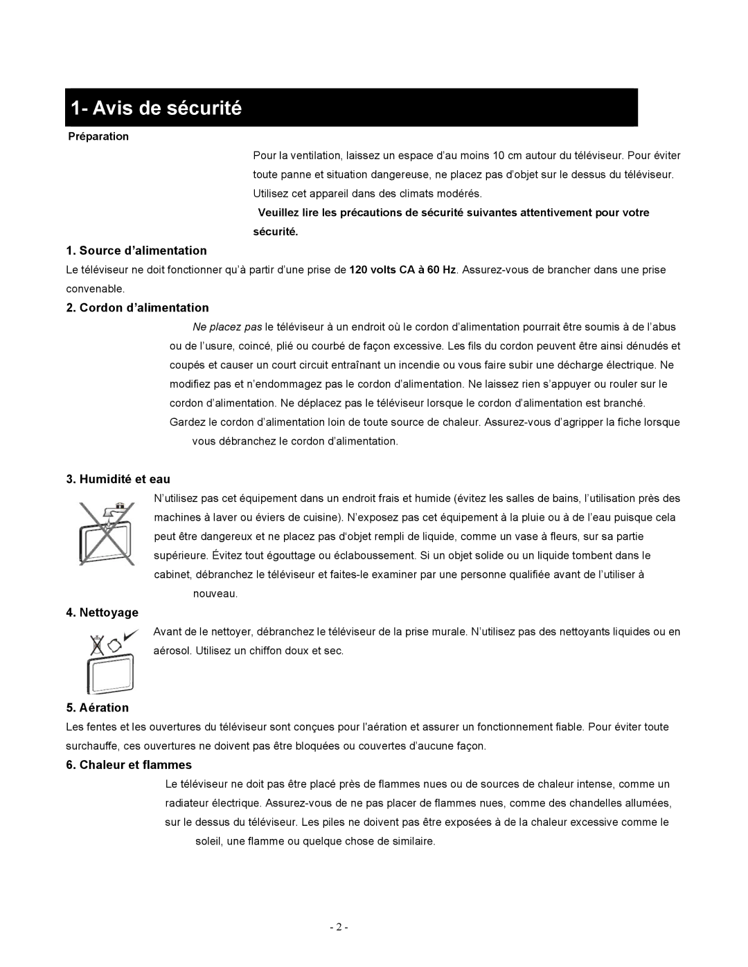 Apex Digital LD1919 operating instructions Avis de sécurité 