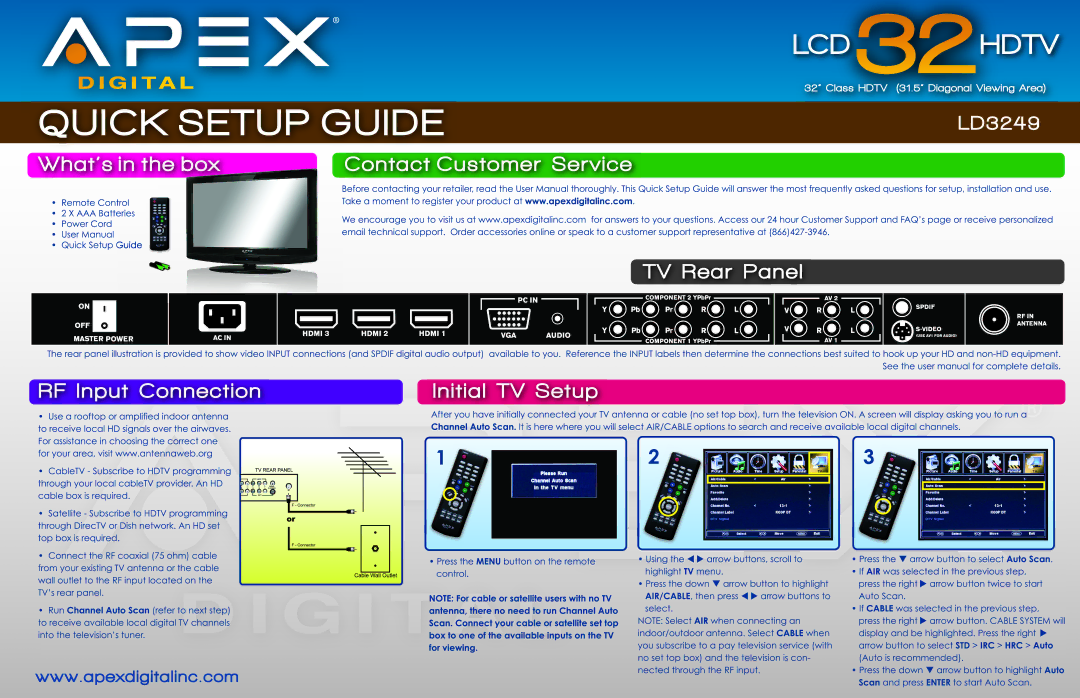 Apex Digital LD3248 manual 