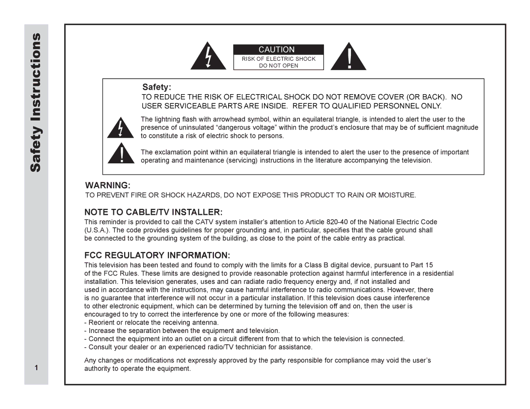 Apex Digital LD3249 user manual Safety Instructions 