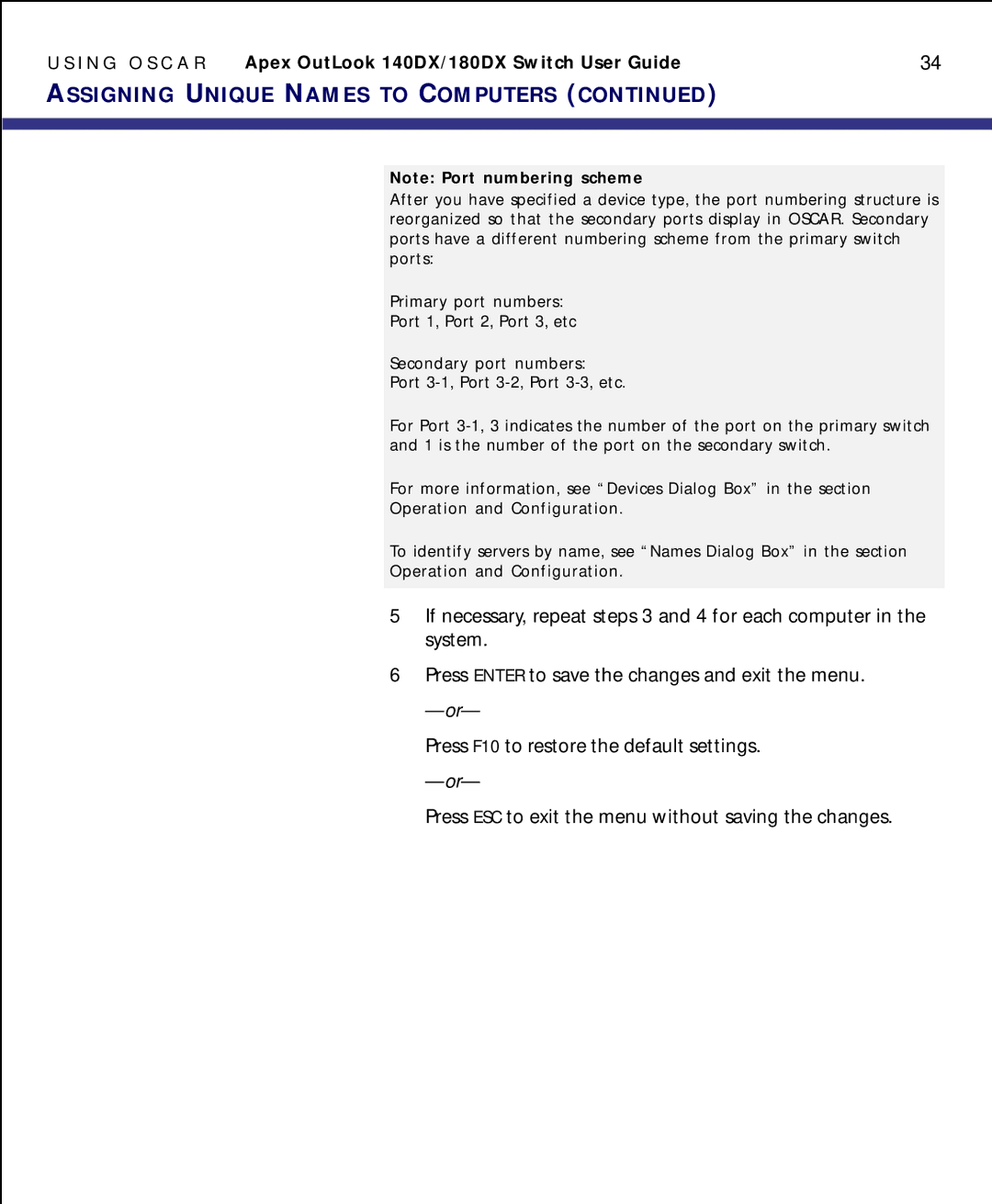 Apex Digital model 140DX manual I N G O S C a R Apex OutLook 140DX/180DX Switch User Guide 