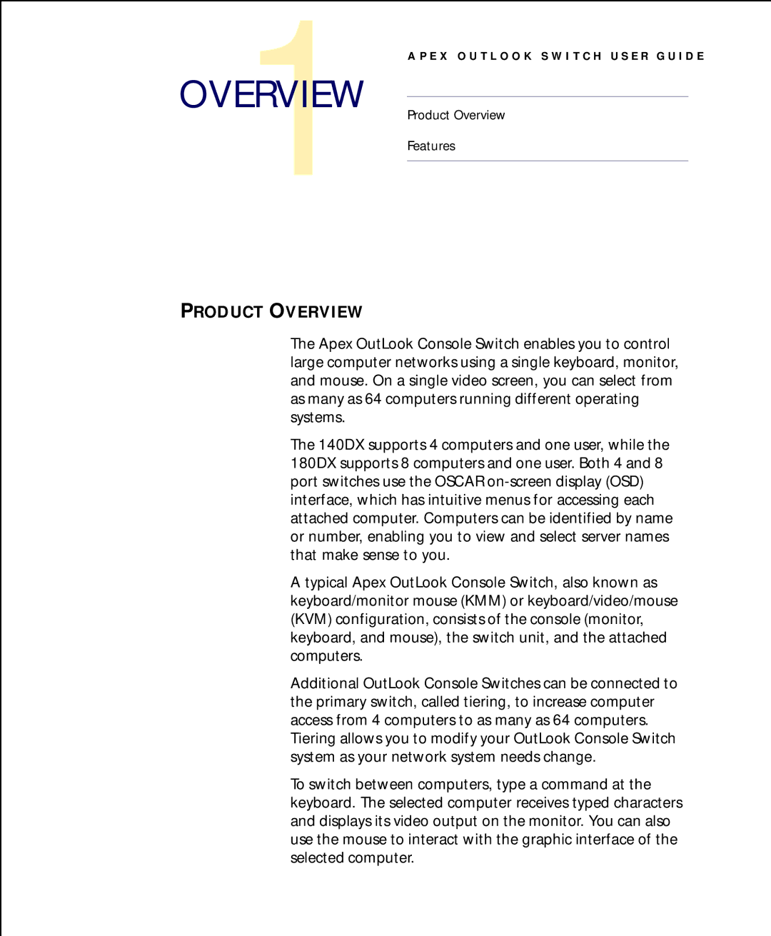 Apex Digital model 140DX manual Product Overview 