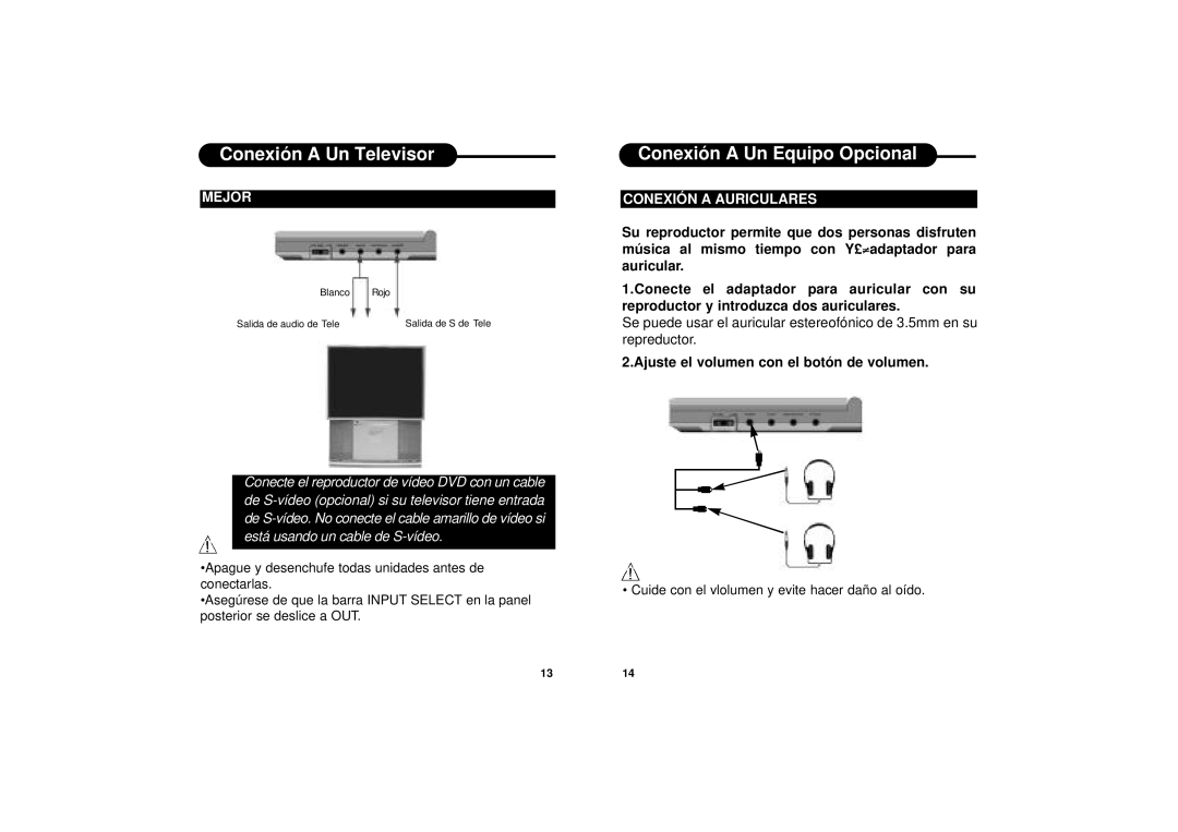 Apex Digital PD-650S manual Conexión a Un Equipo Opcional, Mejor, Conexión a Auriculares 