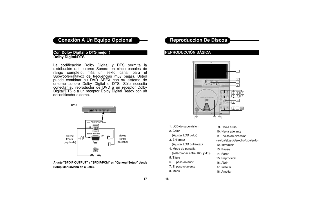 Apex Digital PD-650S manual Reproducción De Discos, Con Dolby Digital o DTSmejor, Reproducción Básica 