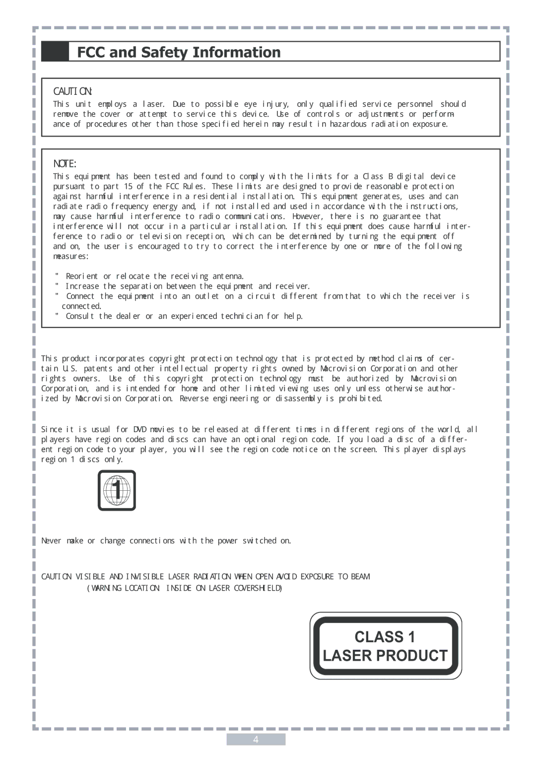 Apex Digital PD5 user manual FCC and Safety Information, $87,21 