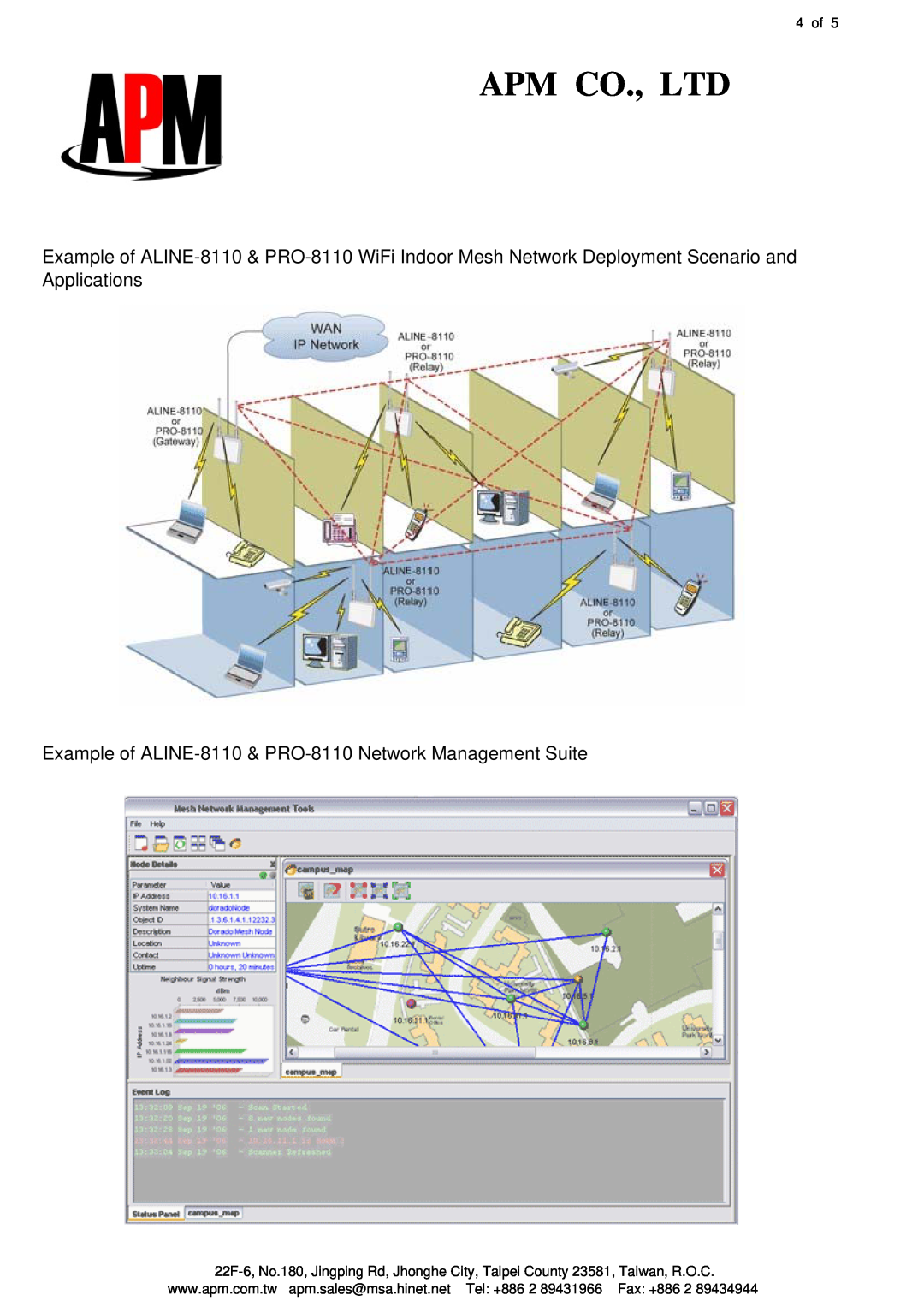 APM manual Example of ALINE-8110 & PRO-8110 Network Management Suite, 4 of 