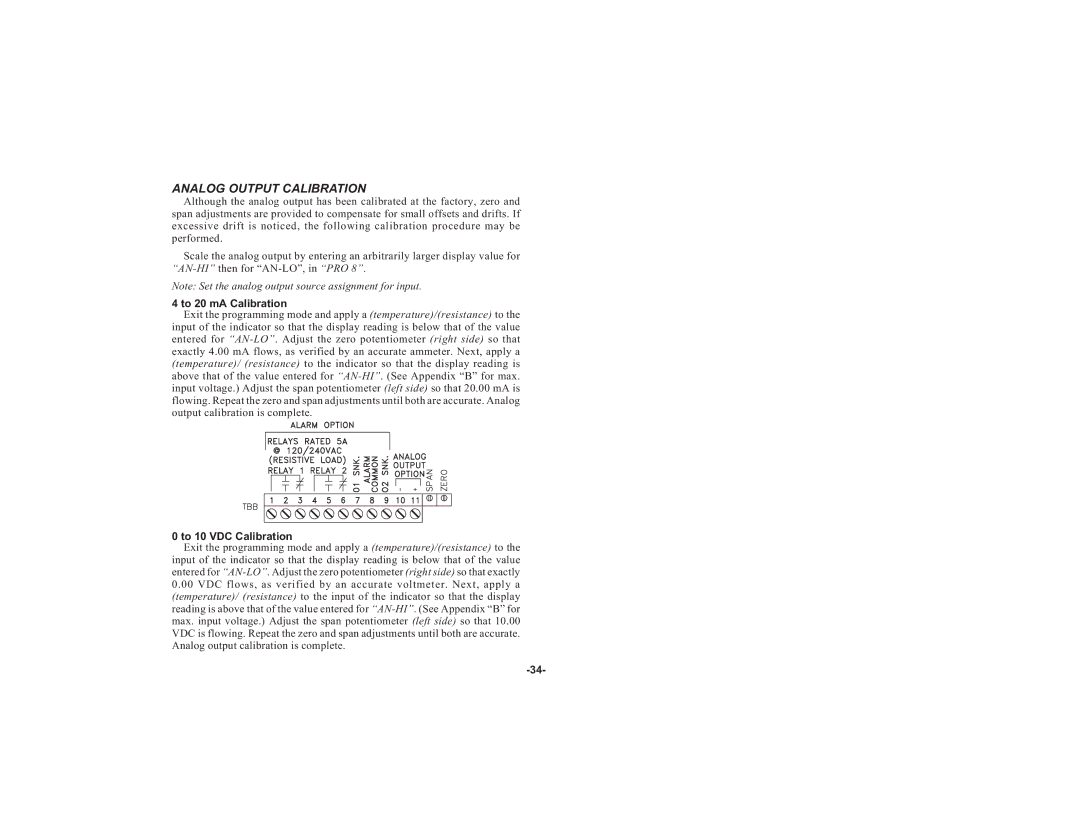 Apollo IMY instruction manual Analog Output Calibration, To 20 mA Calibration 