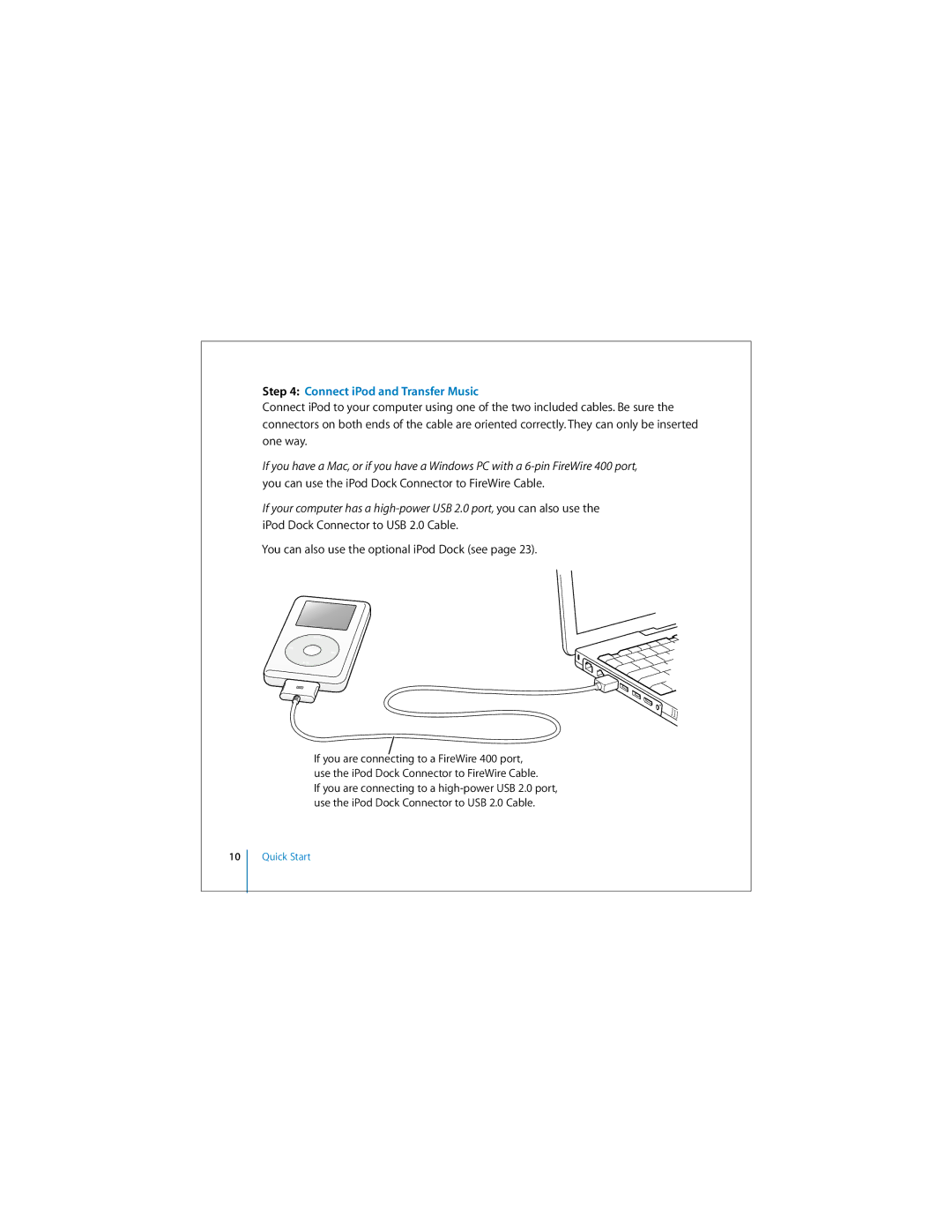 Apple 019-0245 manual Connect iPod and Transfer Music 