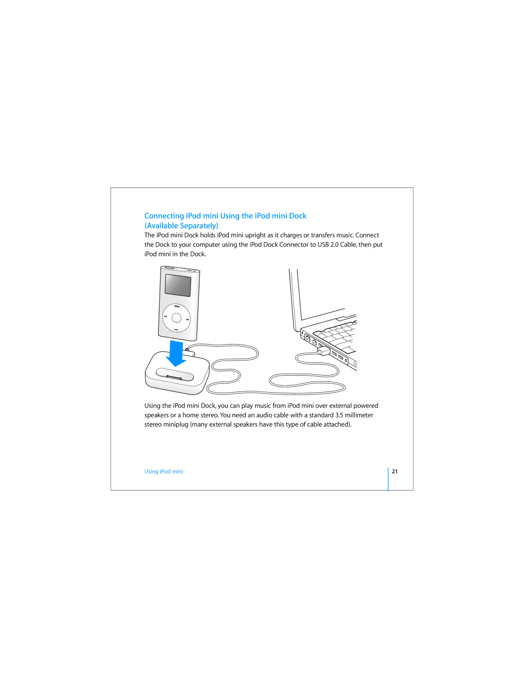 Apple 019-0497 manual Using iPod mini 