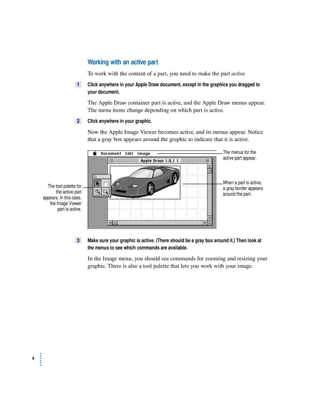 Apple U96511-109B, 034-0048-B manual Working with an active part 