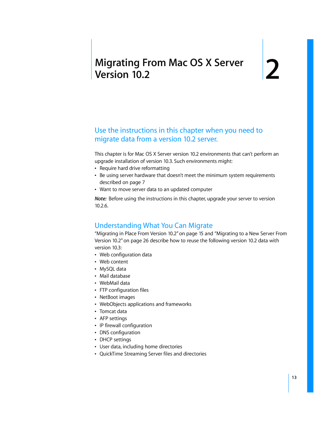 Apple 034-2344 manual Version, Understanding What You Can Migrate 