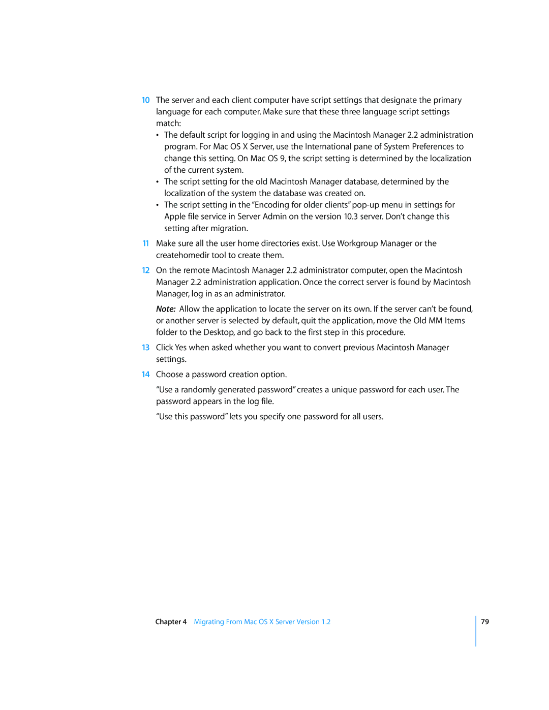 Apple 034-2344 manual Migrating From Mac OS X Server Version 