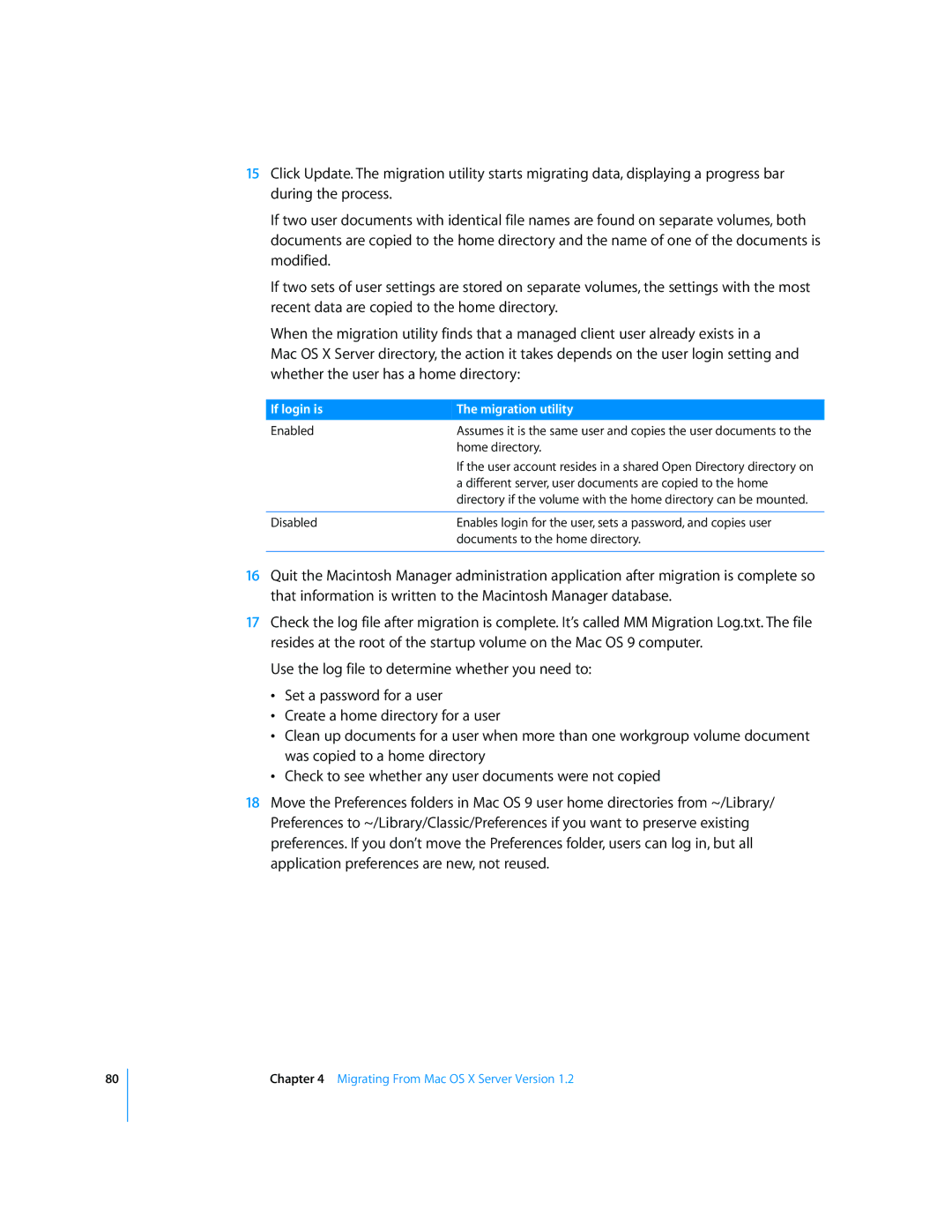 Apple 034-2344 manual If login is Migration utility 