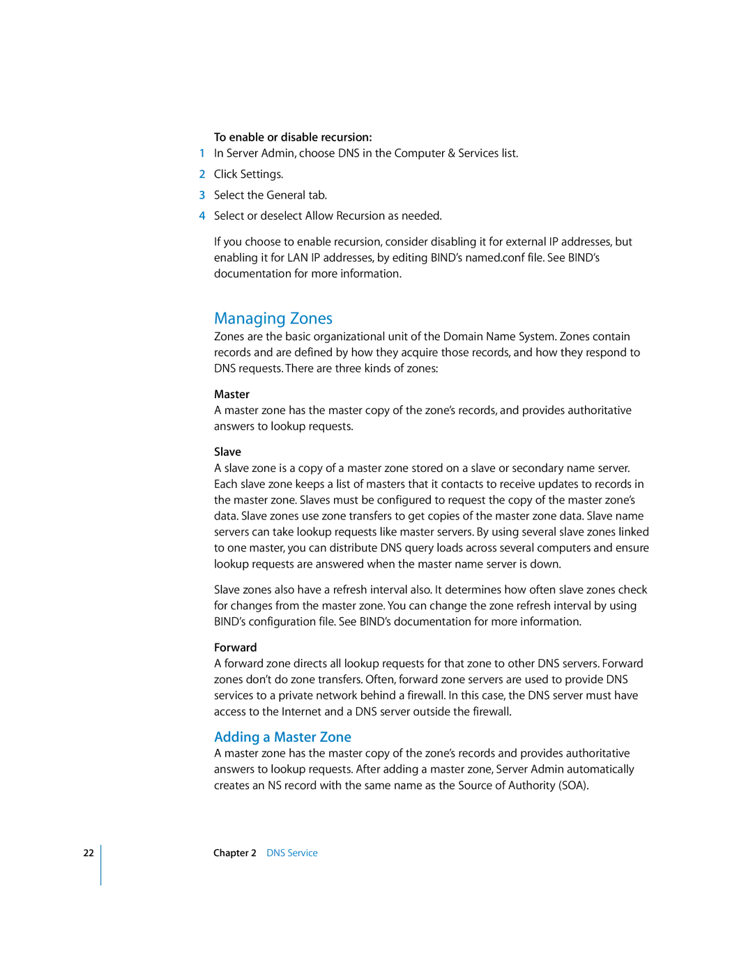 Apple 034-2351_Cvr manual Managing Zones, Adding a Master Zone 