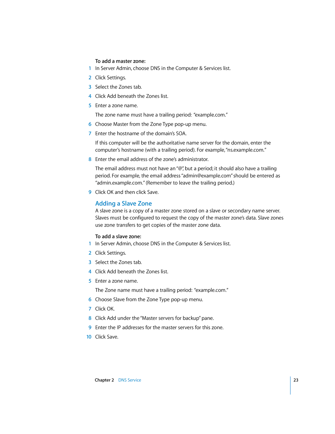 Apple 034-2351_Cvr manual Adding a Slave Zone, To add a master zone, To add a slave zone 