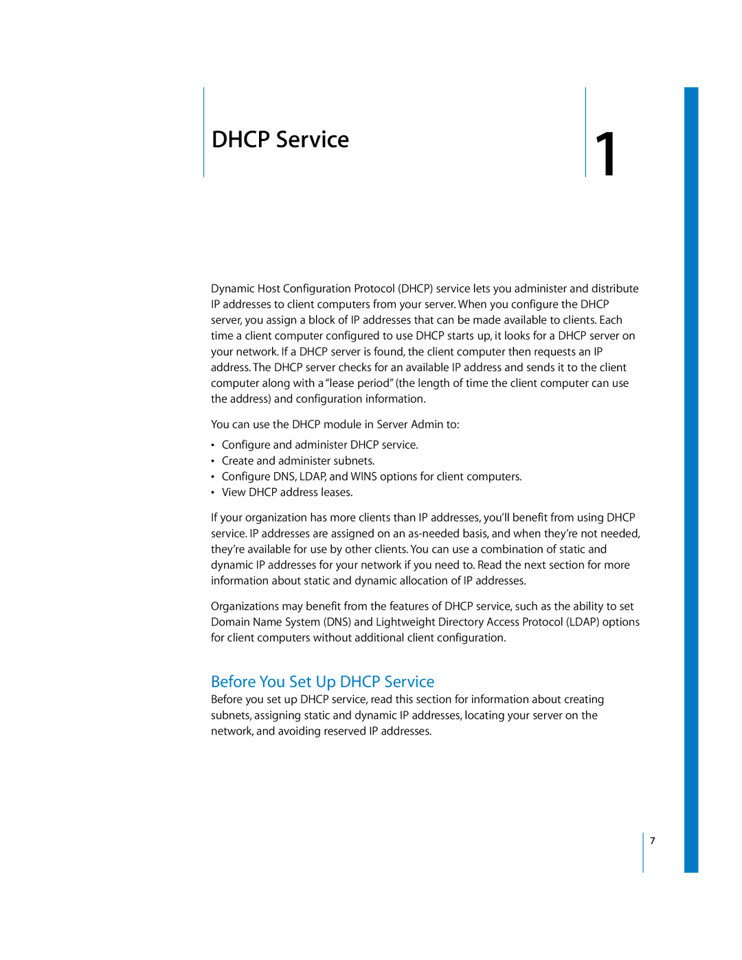 Apple 034-2351_Cvr manual Before You Set Up Dhcp Service 