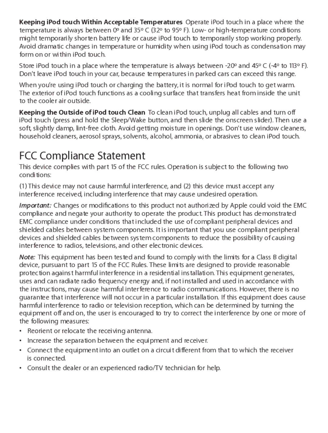 Apple 034-5051-A warranty FCC Compliance Statement 