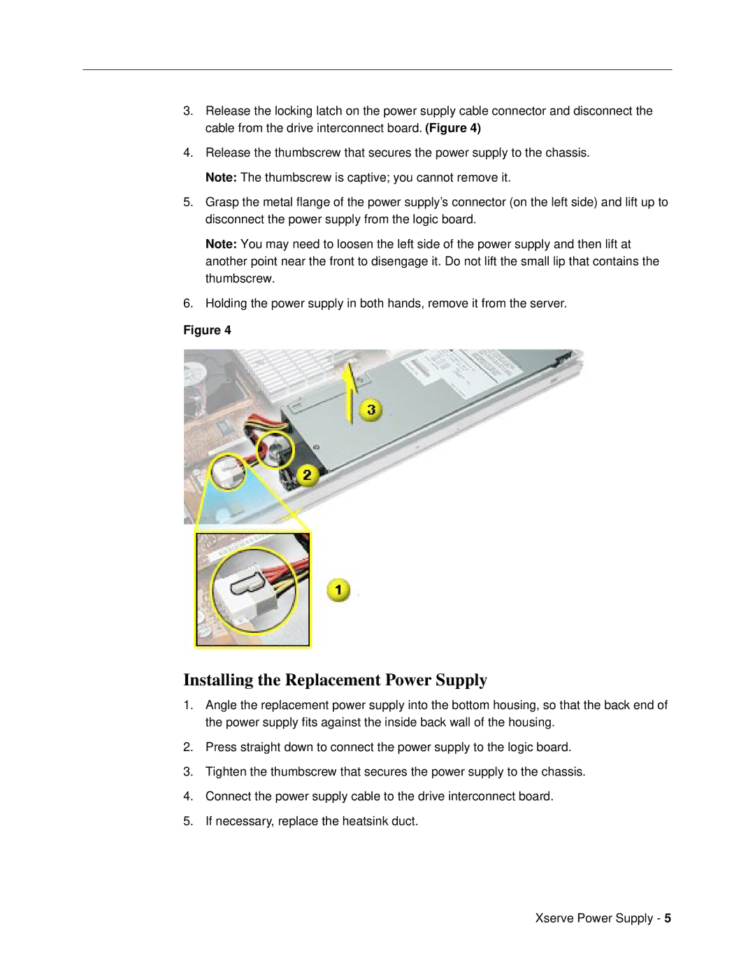 Apple 073-0668 warranty Installing the Replacement Power Supply 