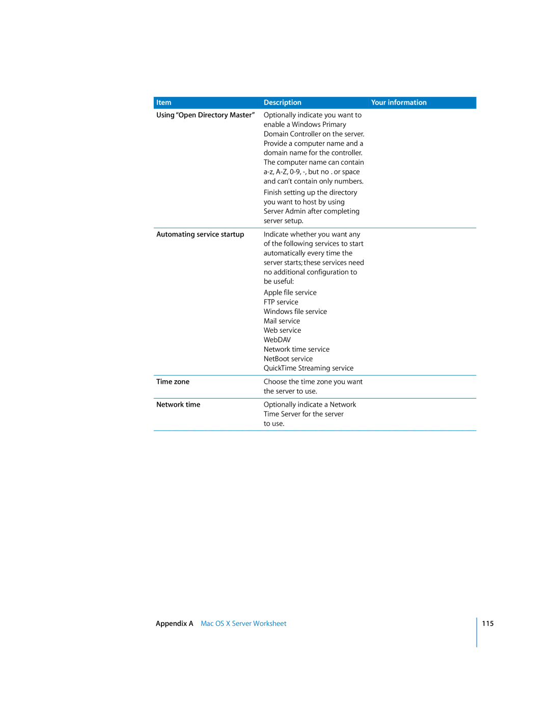 Apple 10.3 manual Time zone 