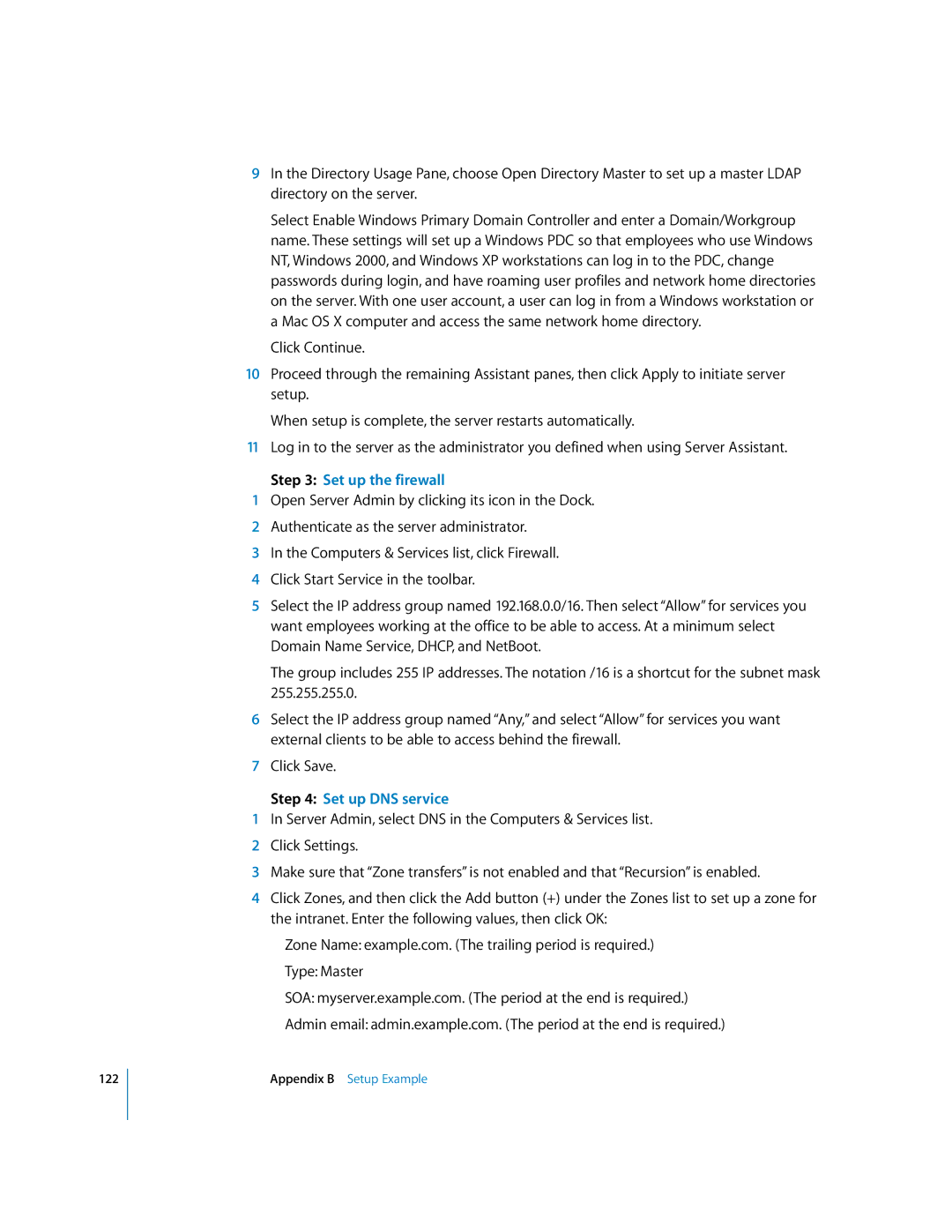 Apple 10.3 manual Set up the firewall, Set up DNS service 