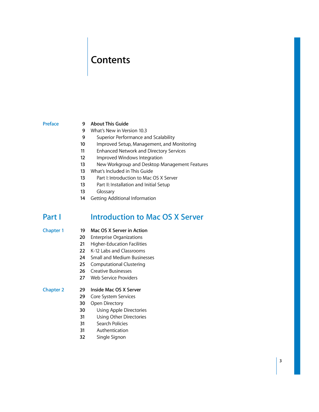 Apple 10.3 manual Contents 