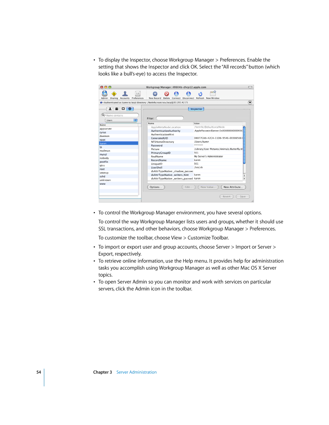 Apple 10.3 manual Server Administration 