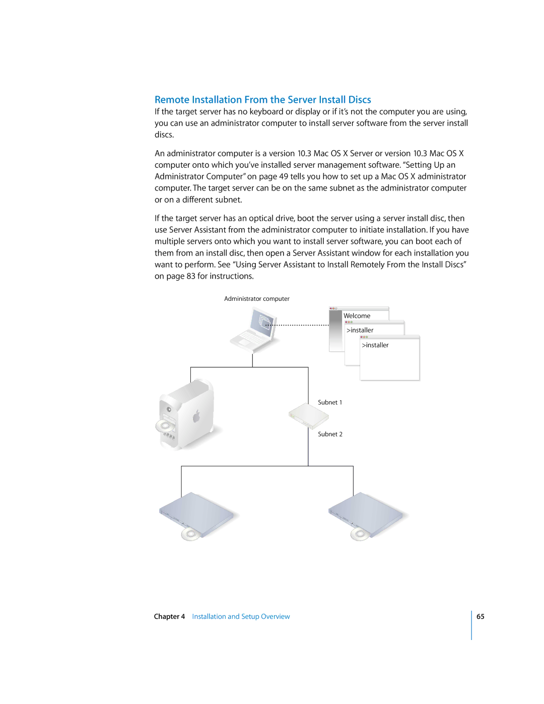 Apple 10.3 manual Remote Installation From the Server Install Discs 