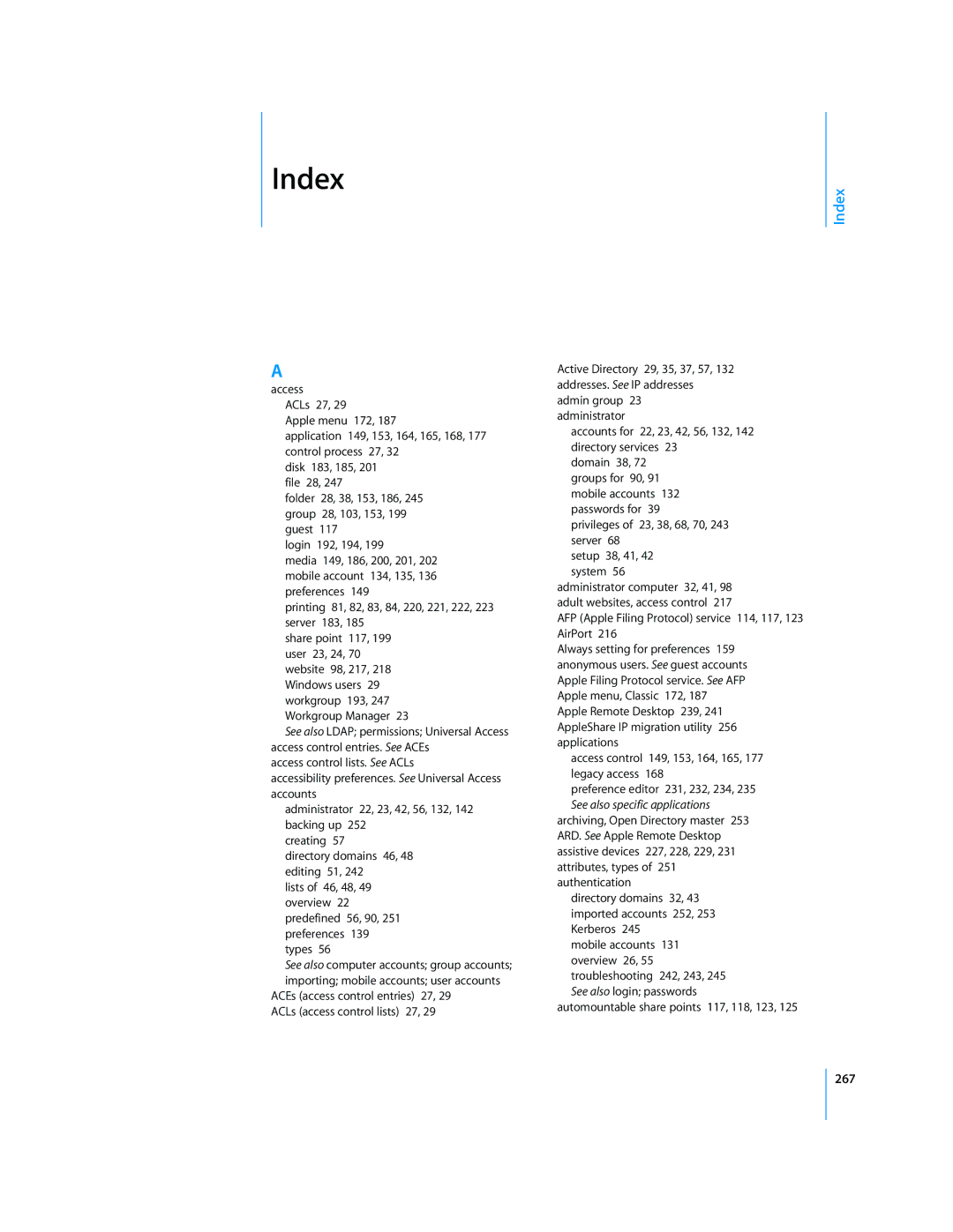 Apple 10.5 Leapard manual Index 