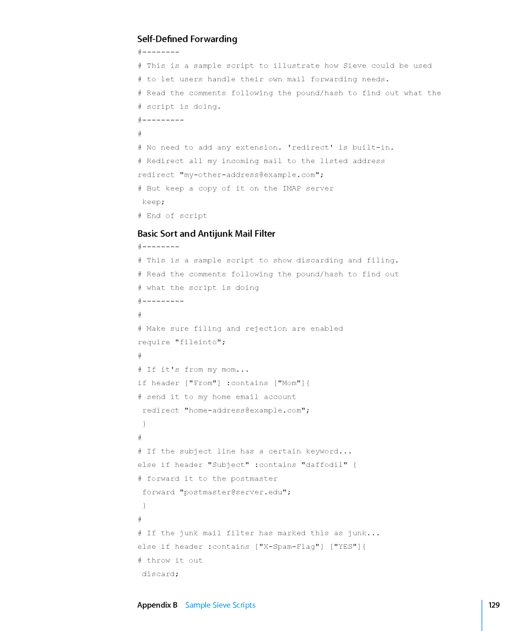 Apple 10.6 manual Self-Defined Forwarding, Basic Sort and Antijunk Mail Filter, 129 
