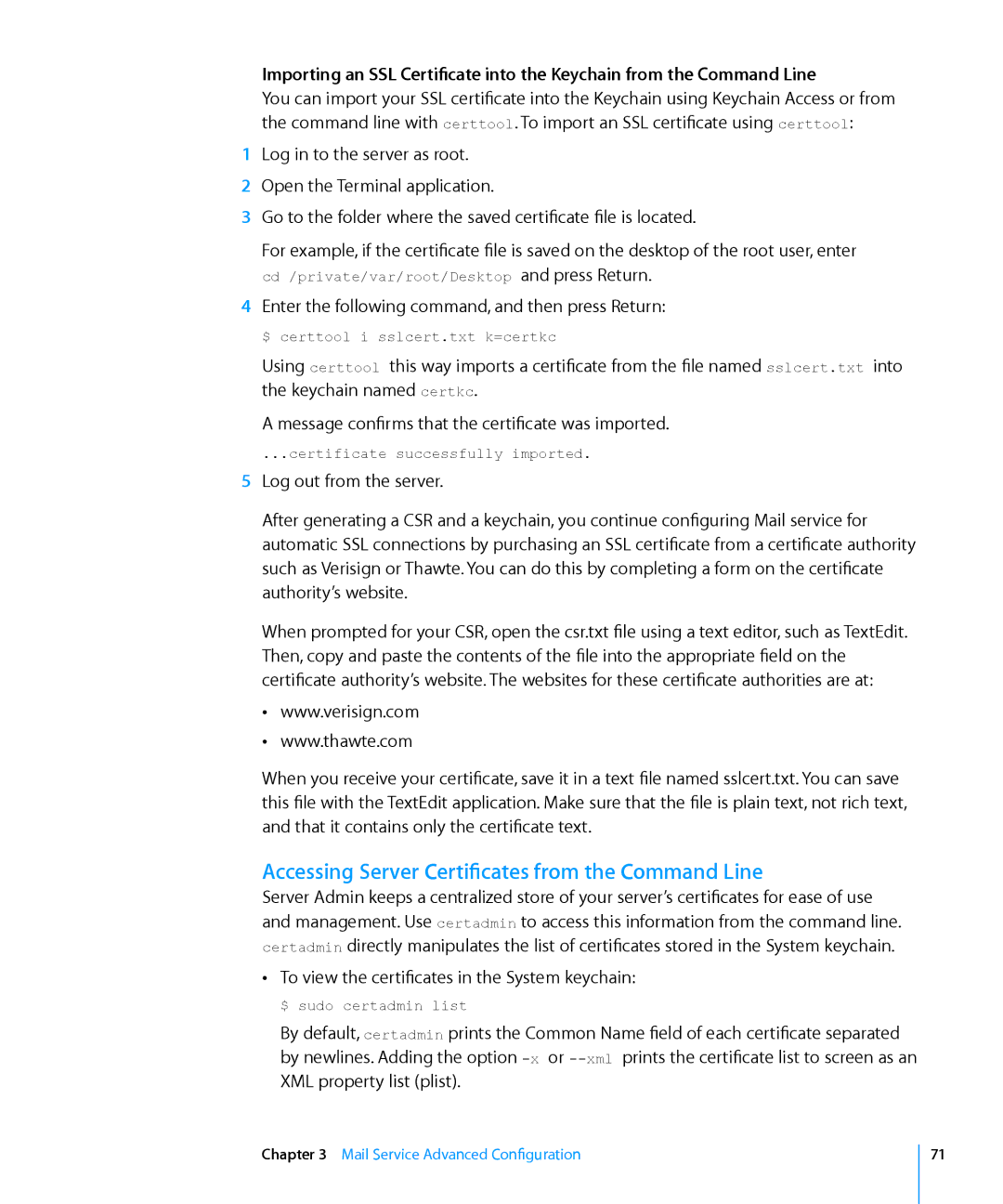 Apple 10.6 manual Accessing Server Certificates from the Command Line 