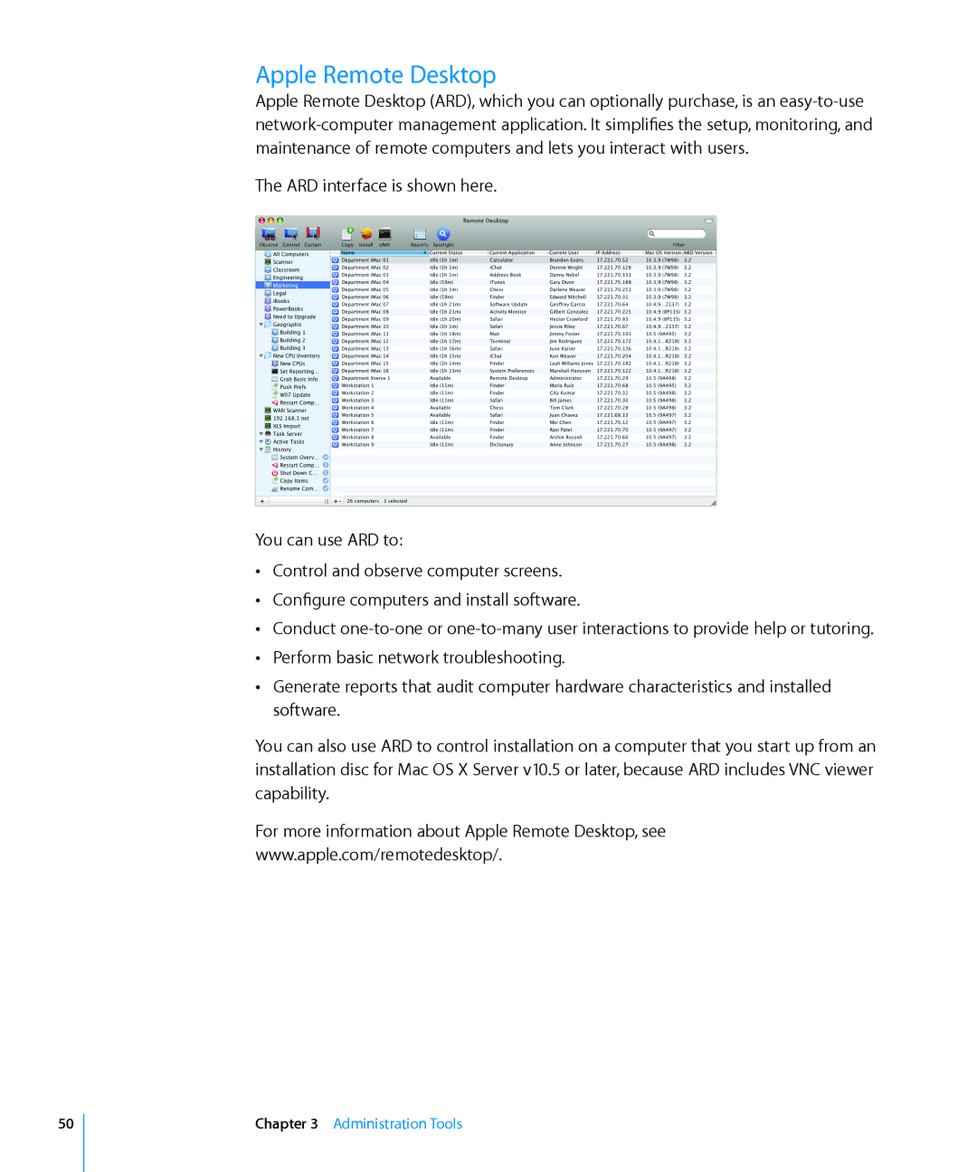 Apple 10.6 manual Apple Remote Desktop 