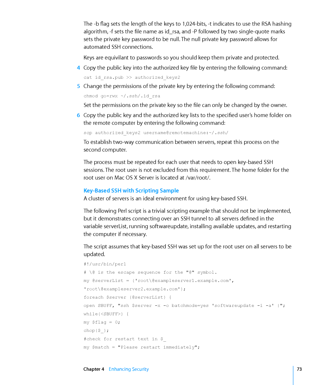 Apple 10.6 manual Key-Based SSH with Scripting Sample 