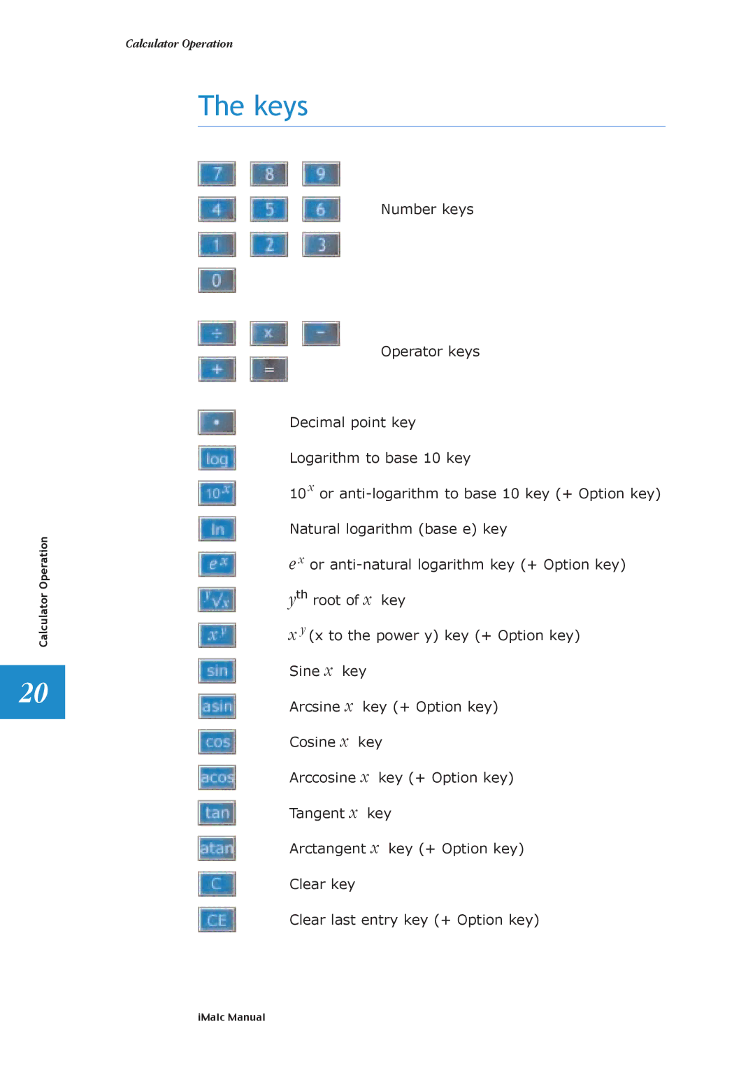 Apple 1.1.2 manual Keys 