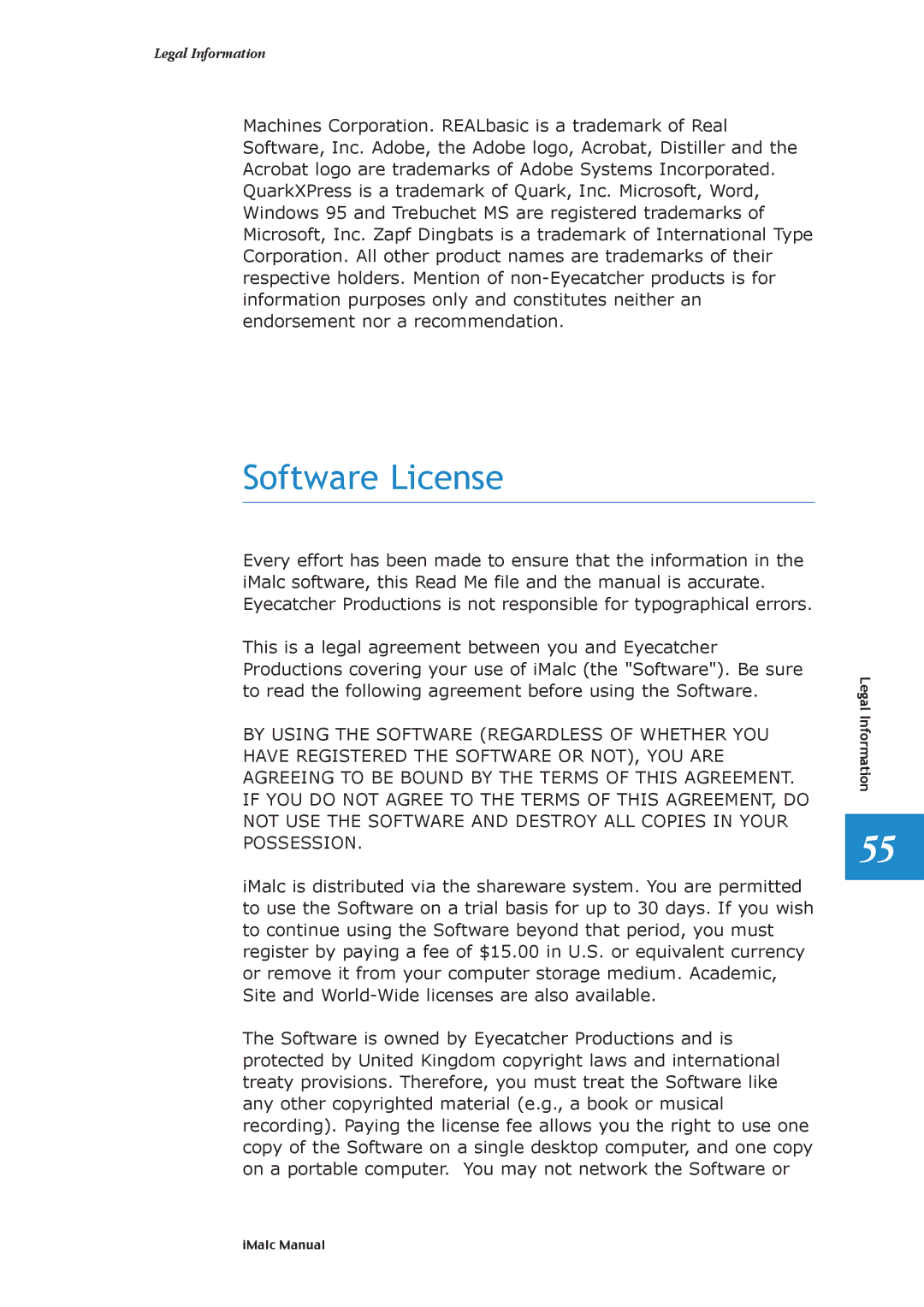 Apple 1.1.2 manual Software License 