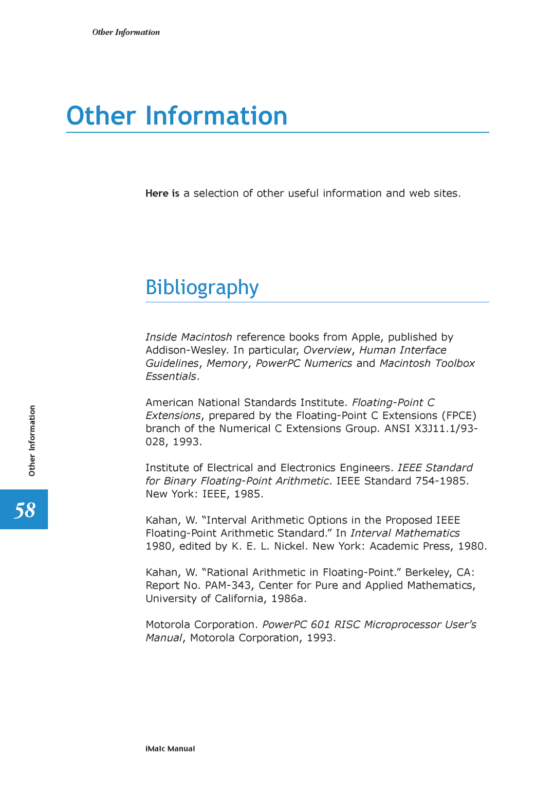 Apple 1.1.2 manual Other Information, Bibliography 