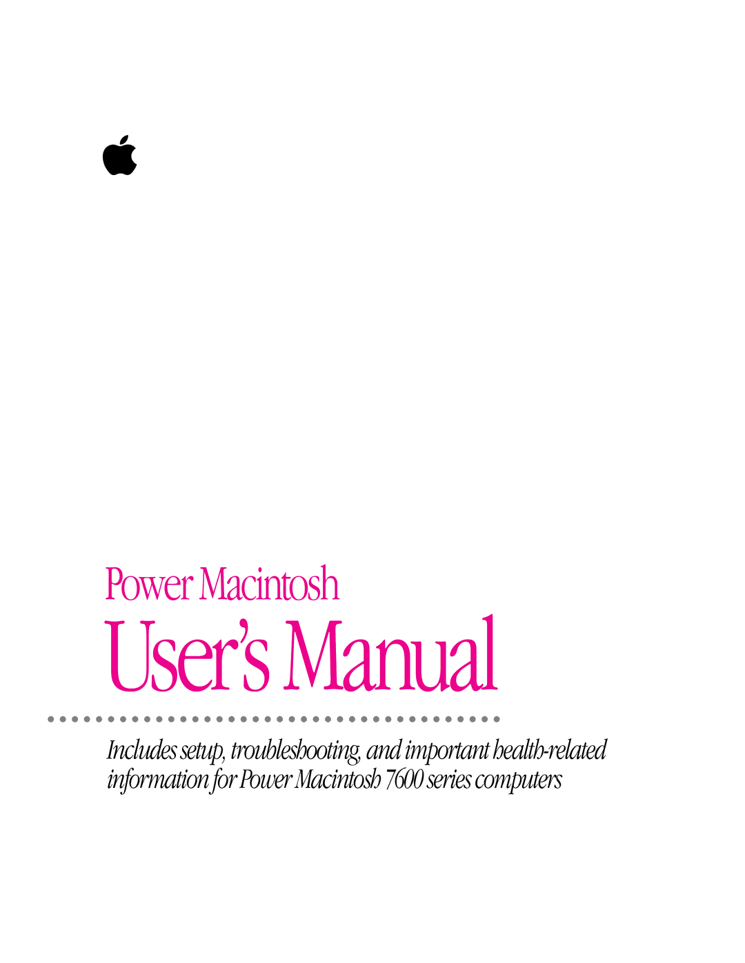 Apple 120 Series user manual User’s Manual 