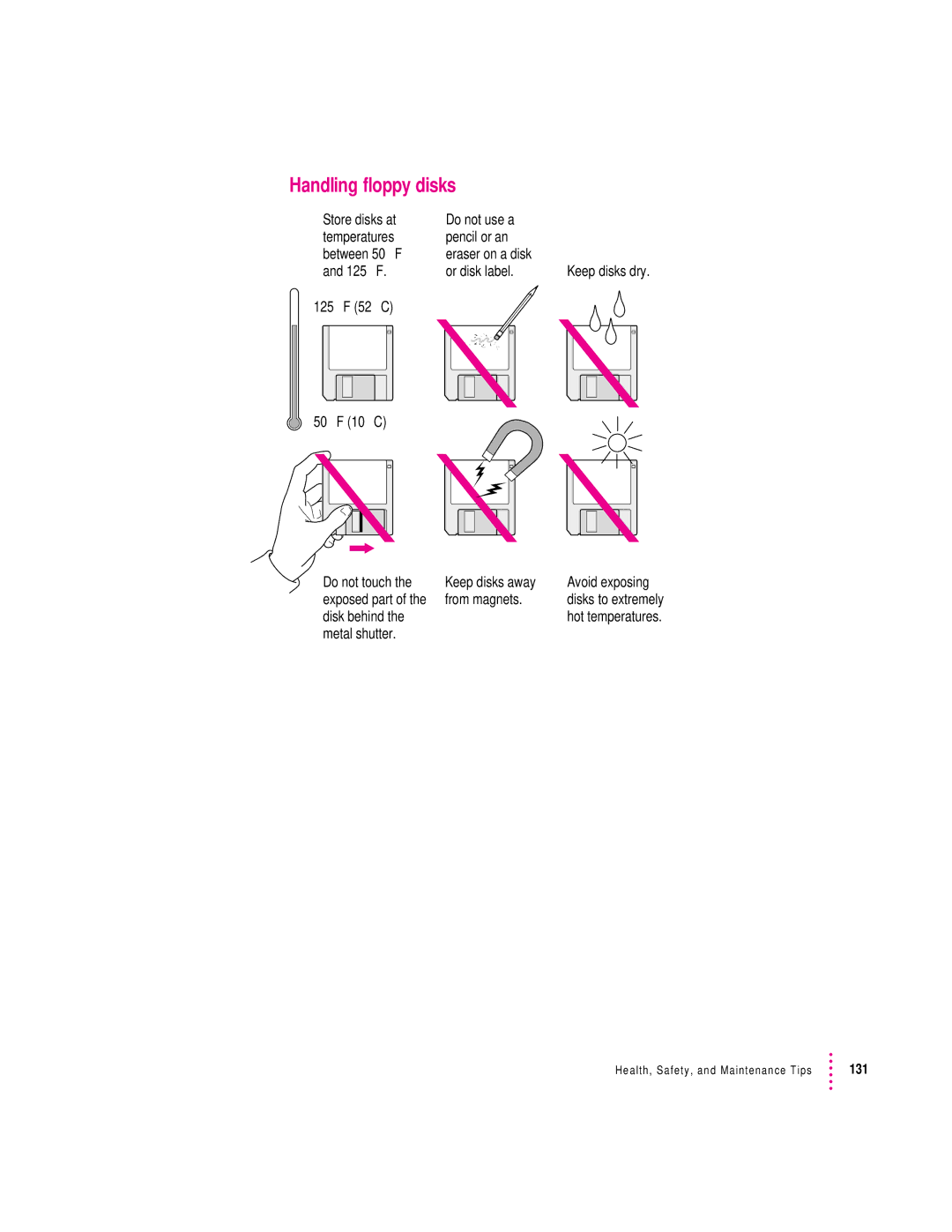 Apple 120 Series user manual Handling floppy disks 