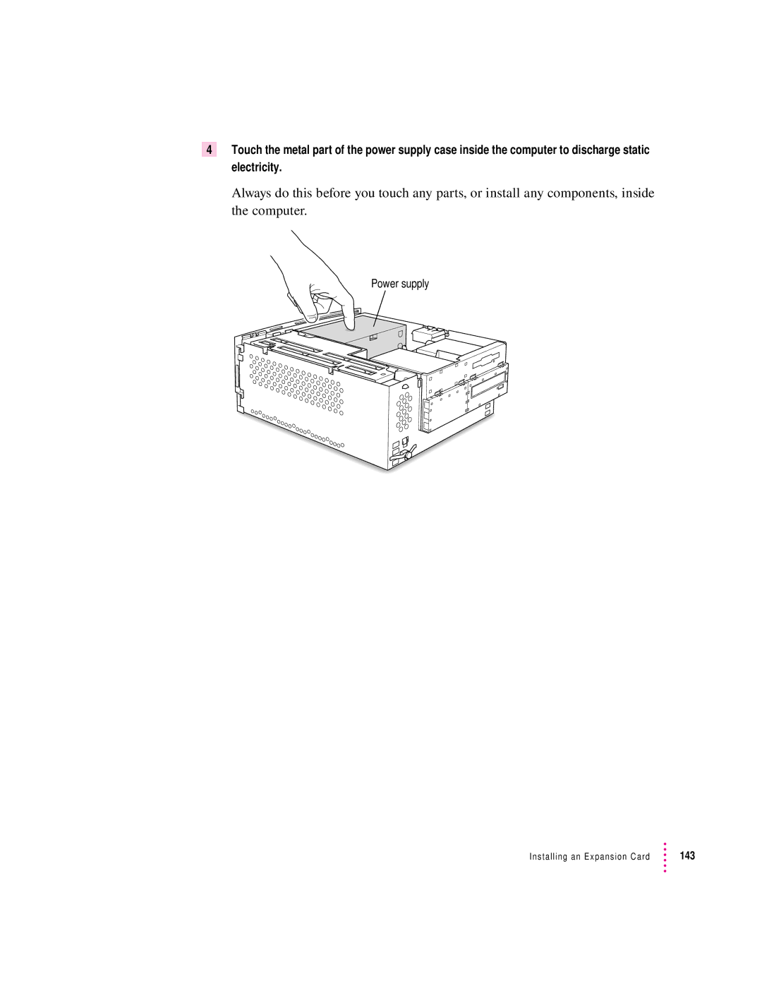 Apple 120 Series user manual Power supply 