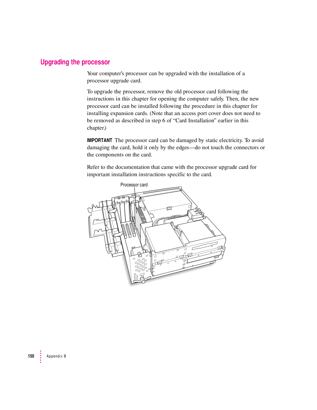 Apple 120 Series user manual Upgrading the processor 