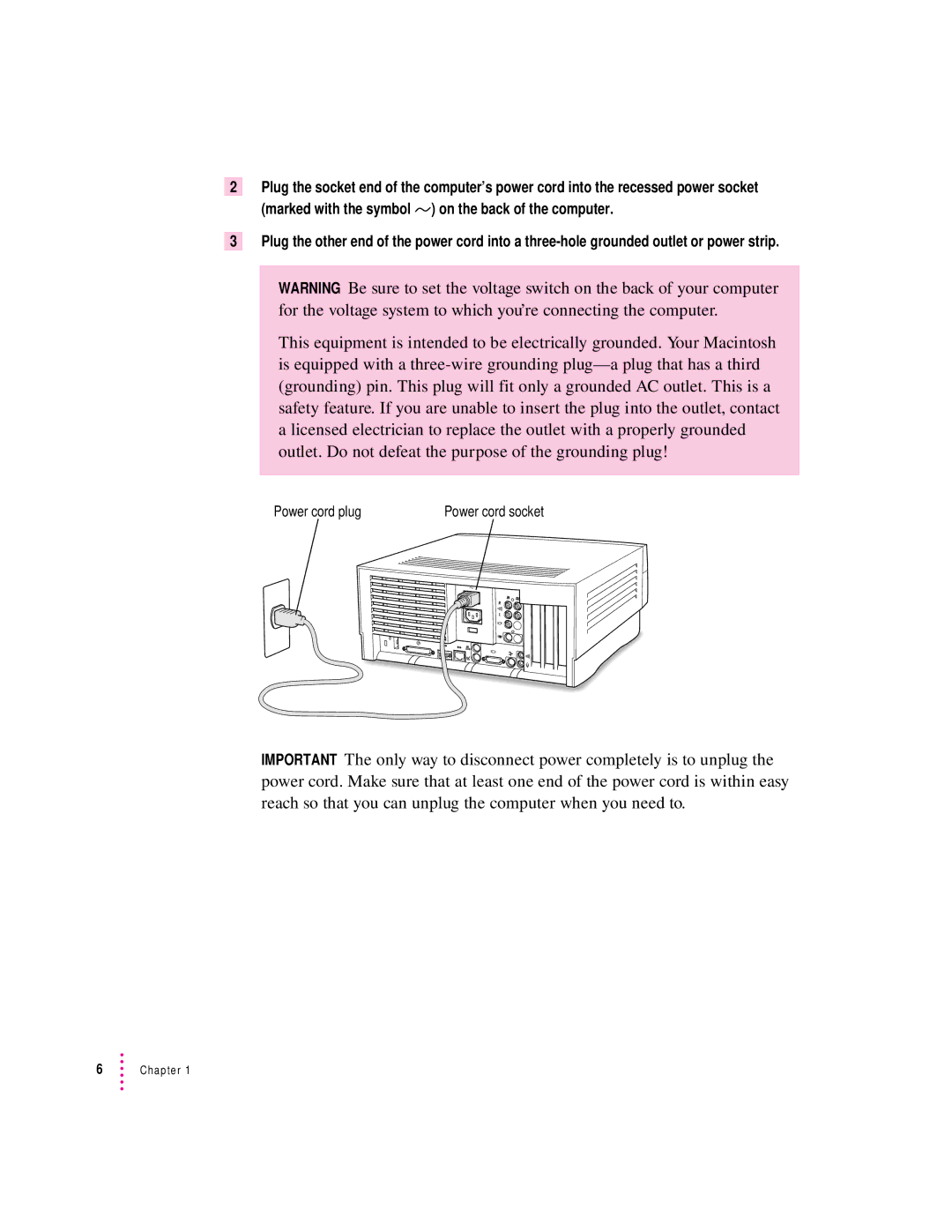 Apple 120 Series user manual Power cord plug 