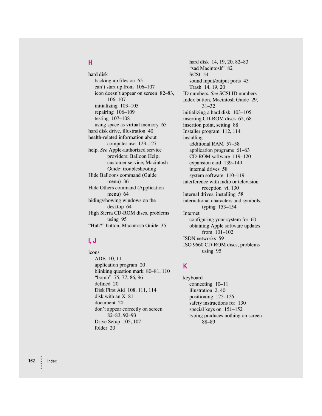 Apple 120 Series user manual Index 