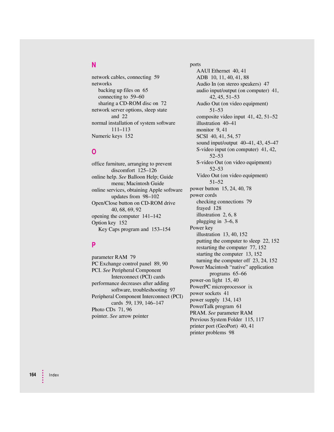 Apple 120 Series user manual Index 