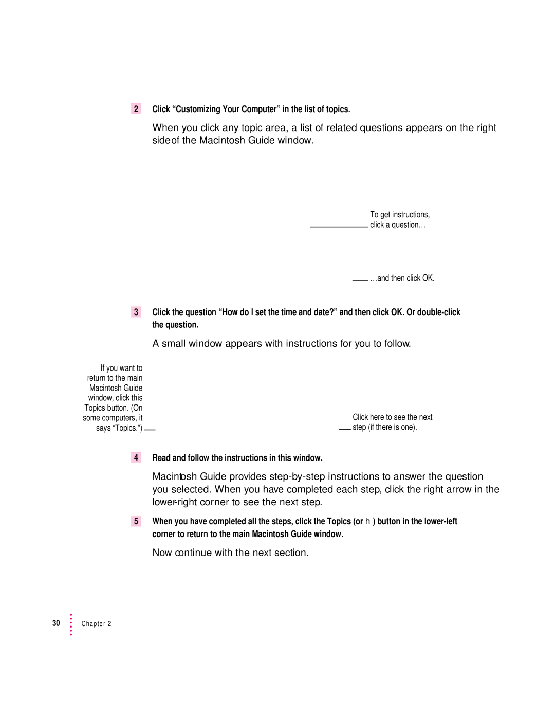 Apple 120 Series user manual Small window appears with instructions for you to follow, Now continue with the next section 