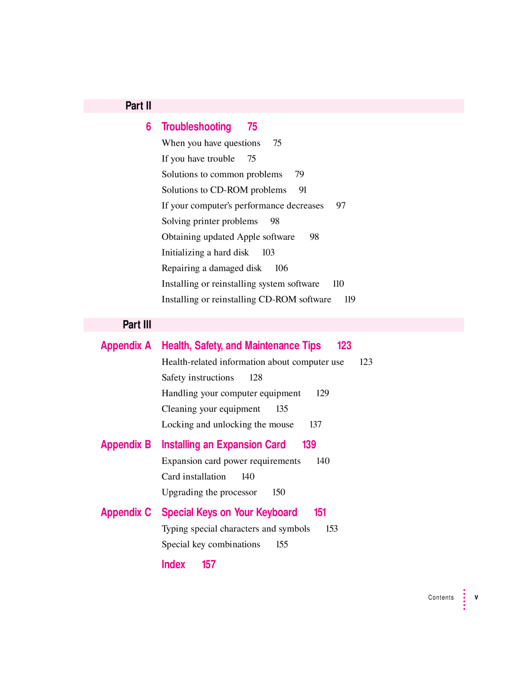 Apple 120 Series user manual 123, 139, 151, Index 157 