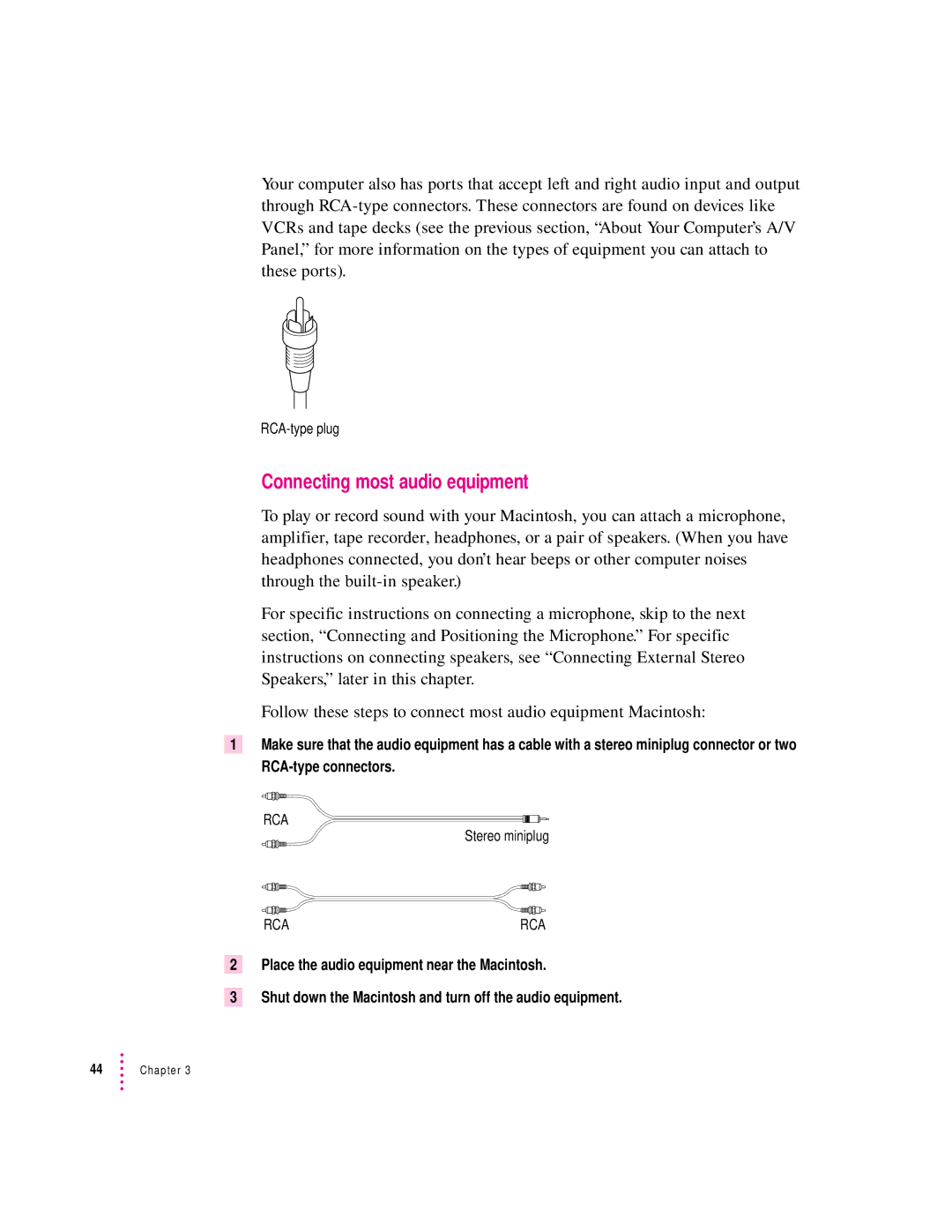 Apple 120 Series user manual Connecting most audio equipment 