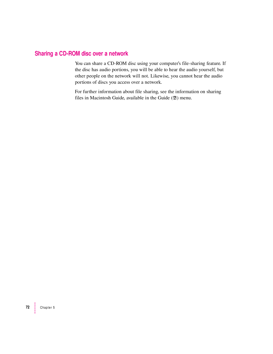 Apple 120 Series user manual Sharing a CD-ROM disc over a network 