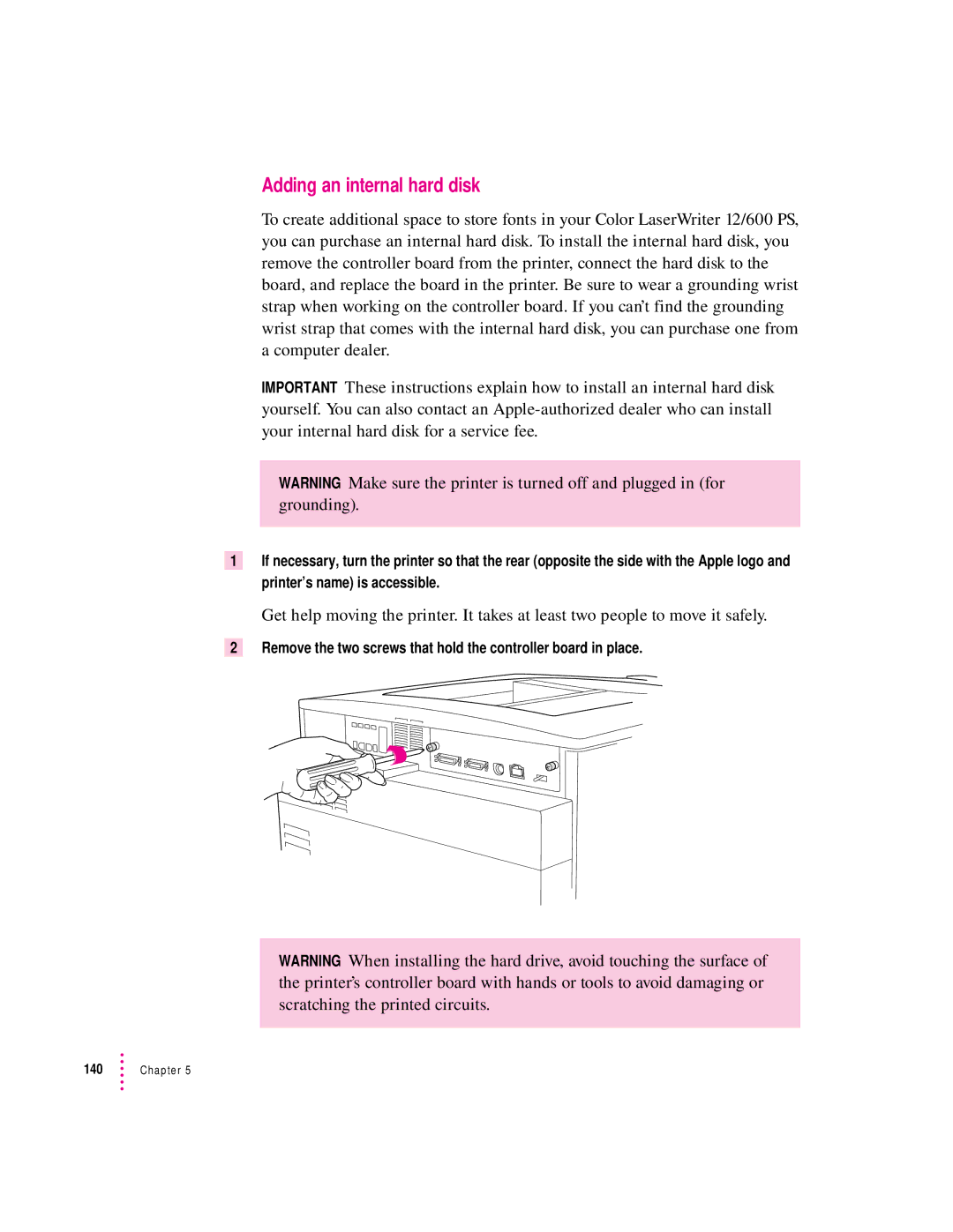 Apple 12/600PS manual Adding an internal hard disk 