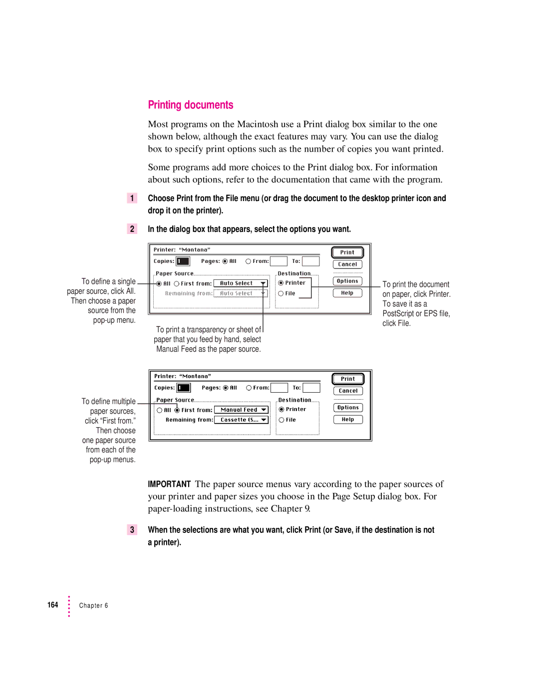 Apple 12/600PS manual Printing documents 