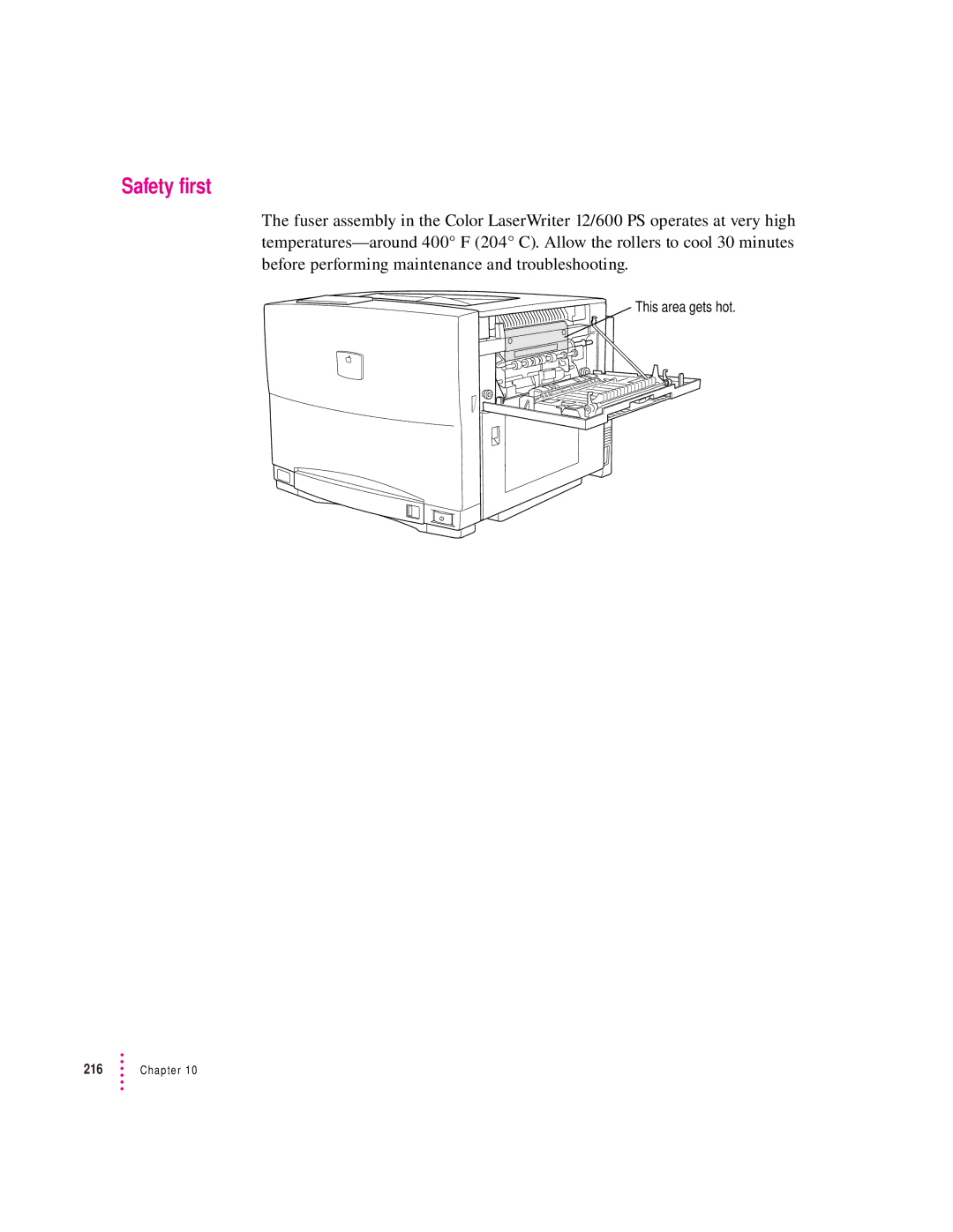 Apple 12/600PS manual Safety first 