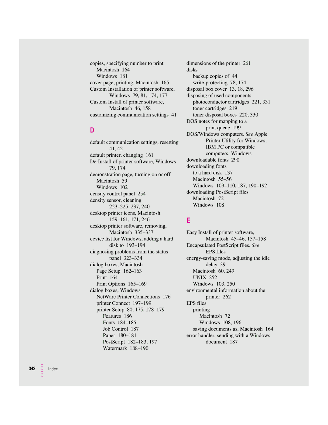 Apple 12/600PS manual Index 